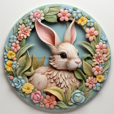 Easter Sign, 3D Bunny Look, DCO-12864, Sign For Wreath, 10